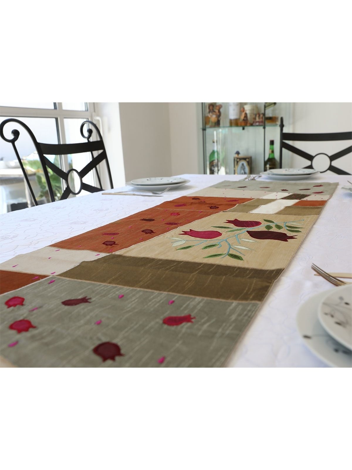 Yair Emanuel Raw Silk Runner - Pomegranates Gold